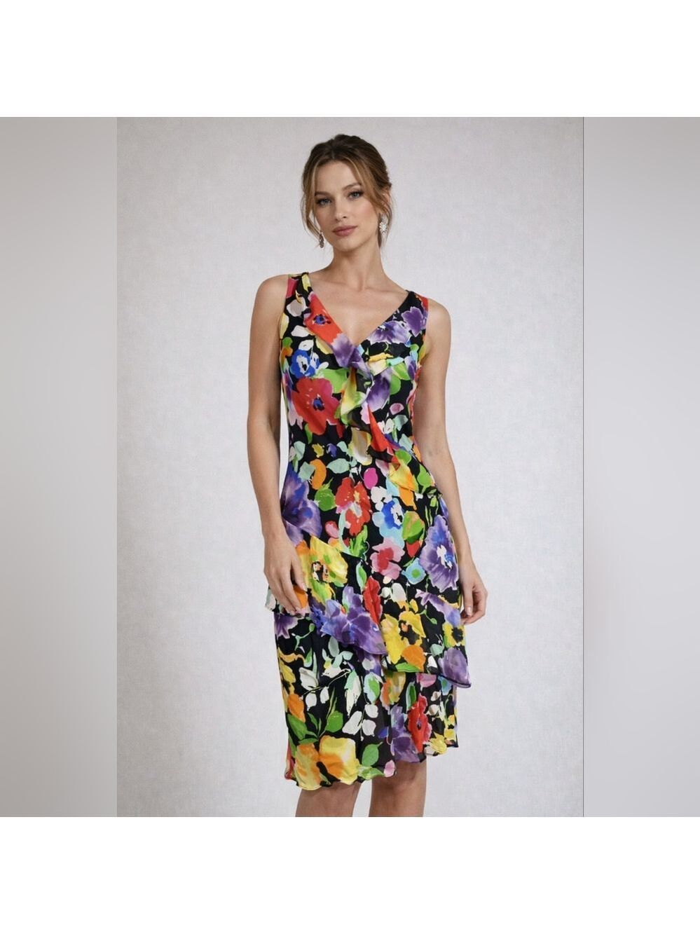 Lauren Ralph Lauren Floral Chiffon Ruffle Dress